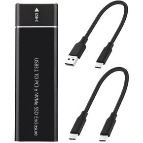 M.2 NVME to USB3.1 Type-C GEN2 10GBPS Enclosure M.2 PCI-E SSD Hard Disk External Drive Box M.2 M-Key SSD to USB-C Adapter (black)