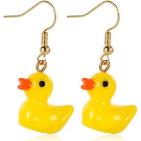 Yellow Duck Earrings, Cute Duckie Earrings Acrylic Dangle Drop Earrings Personalized Charming Cartoon Style Funny Duck Accessories for Girls Women