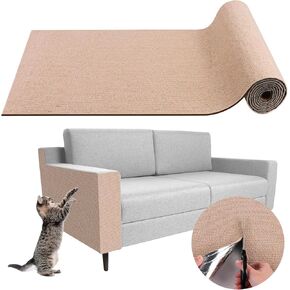 Climbing Cat Scratcher Mat Trimmable Cat Scratching Post Carpet 78.7’’x15.8’’ Self Adhesive Carpet Mat Pad Replacement for Cat Tree Shelves Post Couch Wall Furniture Steps DIY Protector (Cream White)