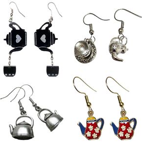 Teapot Tea Teacup Pot Afternoon Womens Ladies Dangle Earrings 4 Pairs