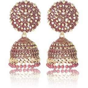مجموعة Nilu's Collection أقراط Jhumka النسائية المؤكسدة العرقية للحفلات والمهرجانات من سبيكة Jhumki in Kuwait