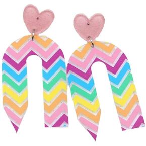 Colorful Pencil Earrings Acrylic Heart Pencil Dangle Earrings Creative Cute Earrings Teachers Students Back to School Jewelry Gift for Women