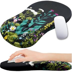 Ergonomic Mouse Pad Wrist Support, Memory Foam Massage Bulge Mousepad Wrist Rest for Carpal Tunnel Pain Relief, Gel Mouse Pads for Computer, Laptop, Office, Gaming (12x8 inch, Black)