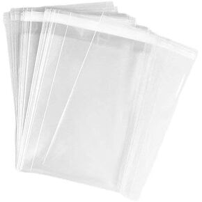 6" X8" (100 Pack) Clear Resealable Cellophane Cello Bags with Self Seal Adhesive for Bakery,Cookies,Retail/Artwork and Apparel