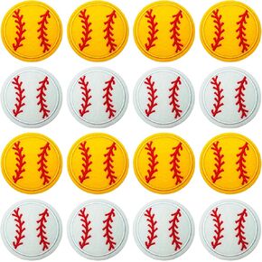 16Pcs Football Iron On Patches,Embroidery Patches Applique for Hats Backpacks Clothes T-Shirts Jackets Jeans DIY Accessories（8 Yellow+8 White） in Kuwait