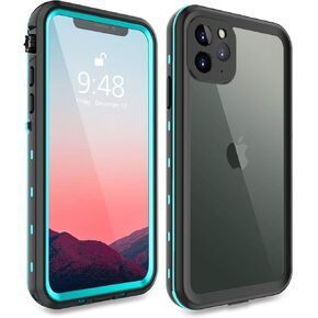حافظة متينة مقاومة للماء لهاتف iPhone 11 Pro Max - تصميم نحيف مع واقي شاشة مدمج، مقاوم للصدمات، 6.5 بوصة (أسود ورمادي)