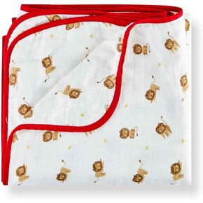 Soft Bamboo Viscose Baby Blanket, Blue, Baby Boy/Girl/Unisex, 47"x47", 8-Layers, 70% Viscose Made from Bamboo, 30% Cotton Muslin - Imported