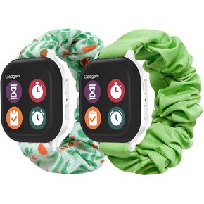 NewJourney 2 Pack Soft Cloth Scrunchie Band Compatible with Gizmo Watch 3/2/1 & Gabb Watch 3/2/1 & SyncUP Kids Watch, Cute & Stretchy Solo Loop Band for Kids