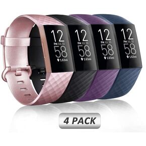 حزام اللياقة البدنية البديل المصنوع من السيليكون الناعم المصنوع من مادة TPU متوافق مع Fitbit Charge 3 /Charge 4 للنساء والرجال الصغار in Kuwait