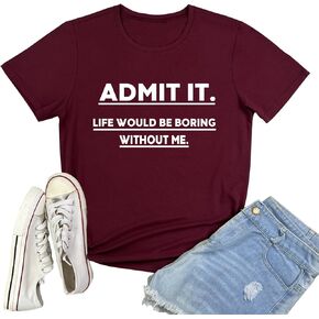 قمصان BLACKMYTH كاجوال للسيدات بياقة دائرية ورسومات ADMIT IT in Kuwait