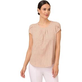 Adrianna Papell Women's Printed Petal Sleeve Knit Top