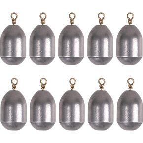 Iron Fishing Weights Sinkers, 20pcs Bass Casting Sinker Weights with Ring Drop Fishing Sinker and Weights for Saltwater Surf Sea Fishing