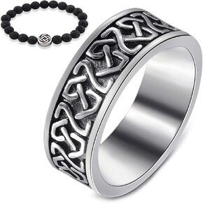 Stainless Steel Celtic Knot Ring Celts Vintage Irish Eternal Love Strength Jewelry US Size 7-13