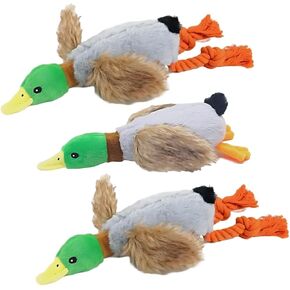 2-Pack Plush Duck Dog Toys with Squeakers, Crinkle Wings for Small Medium Dogs, Interactive Dog Toy, Durable Dog Toys to Keep Them Busy, Dog Chew Toy for Aggressive Chewers