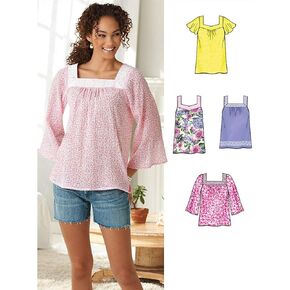 Simplicity Creative Patterns New Look 6284 Misses' Pullover Top in Two Lengths, A (10-12-14-16-18-20-22), Black