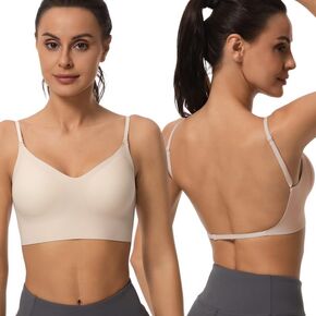 Low Back Push Up Bra Seamless Wirefree Comfort Padded Bralette Backless Convertible Support Bras