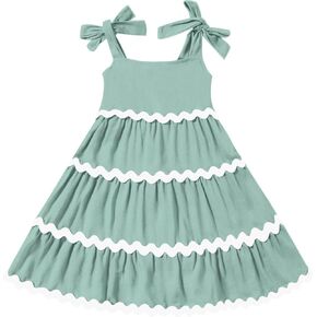Toddler Dress Sleeveless Baby Girls Dresses Summer Spaghetti Straps Dresses for Girls Backless Smocked Kids Sundress