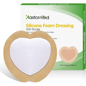 Sacral Foam Dressing, 7x7 in Sacrum Silicone Foam Dressing with Gentle Border, Painless Removal High Absorbency, Sacrum Bandage for Bed Sores, Sacrum Ulcer, Pressure Ulcer, 5 Pack
