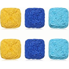 Rattan Earrings Handmade Boho Raffia Straw Woven Square Stud Earrings Set for Women Girls Summer Beach Earrings Jewelry Gift