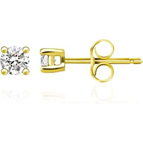 Adabele Authentic Sterling Silver Cubic Zirconia Diamond Gemstone Stud Earrings April Birthstone Hypoallergenic Nickel Free Tarnish Resistant Women Birthday Fine Jewelry