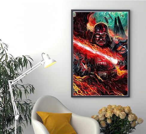 gblkbhl مجموعات الرسم الفني الماسي للبالغين والمبتدئين، 5D Star DIY Wars Cartoon Cross Stitch Kit، الحرف اليدوية الكاملة للأطفال ديكور جدار المنزل هدية نقاط الماس 12 "× 16" in Saudi Arabia