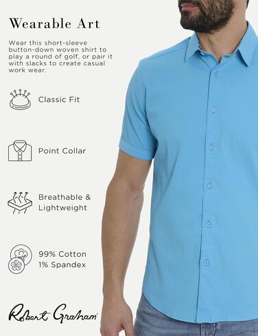 Robert Graham Men's Stetson Short Sleeve Woven Shirt in Saudi Arabia