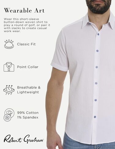 Robert Graham Men's Stetson Short Sleeve Woven Shirt in Saudi Arabia