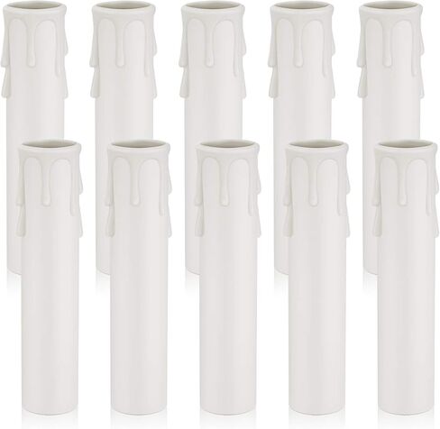 DiCUNO E12 Length Adjustable Bulb Socket, Candelabra Base Bulb Holder with Cardboard Insulator and Plastic Candle Cover Sleeves, 6-Pack in Saudi Arabia