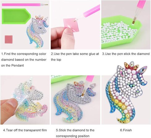 MWOOT DIY الماس الفن اللوحة المفاتيح مع نمط الحيوان، 5D الحفر الكامل الماس حجر الراين سلسلة المفاتيح فسيفساء صنع الحرف لحقيبة محفظة حقيبة يد سحر قلادة in Kuwait