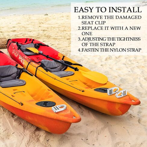 Zonon 4 Pcs Aluminum Strap Kayak Seat Clips and Hooks Kayak Seat Clips Replacement Kit Kayak Seat Repair Clip Kayak Lock Seat Parts Buckle Clip Kayak Accessories in Saudi Arabia