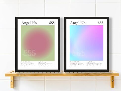 Roxbury Row Aura Poster Aesthetic, Angel Number Poster, Angel Wall Decor, Gradient Painting, Spiritual Posters, Posters & Prints (Set of 3 8x10 Unframed Prints, 2-4-8: Alignment, Protection, Balance) in Saudi Arabia