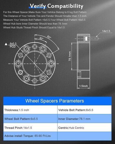ECCPP 4X 2 inch Hubcentric Wheel Spacers 6 Lug 6x5.5 to 6x5.5 6x139.7mm to 6x139.7mm 78.1 Hub Bore 14x1.5 Fits for Silverado 1500 for Suburban 1500 for Tahoe for Sierra 1500 in Saudi Arabia