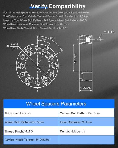 ECCPP 4X 2 inch Hubcentric Wheel Spacers 6 Lug 6x5.5 to 6x5.5 6x139.7mm to 6x139.7mm 78.1 Hub Bore 14x1.5 Fits for Silverado 1500 for Suburban 1500 for Tahoe for Sierra 1500 in Saudi Arabia