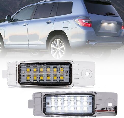 NSLUMO Led License Plate Light for 2008-2013 To'yota Highlander 1999-2003 Lex'us RX300 6500K Xenon White Number Plate Light 18-SMD Rear Led Tag Lamp Assembly Replacement Error Free in Saudi Arabia