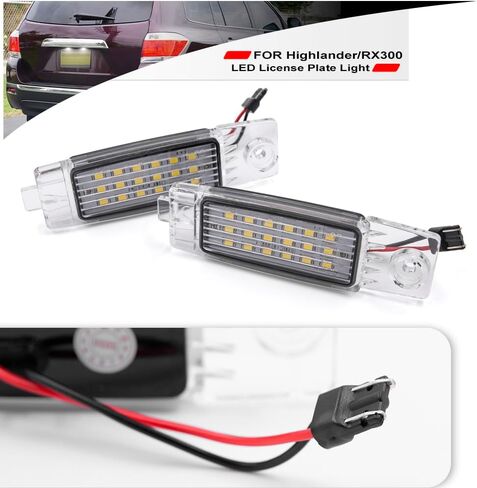 NSLUMO Led License Plate Light for 2008-2013 To'yota Highlander 1999-2003 Lex'us RX300 6500K Xenon White Number Plate Light 18-SMD Rear Led Tag Lamp Assembly Replacement Error Free in Saudi Arabia