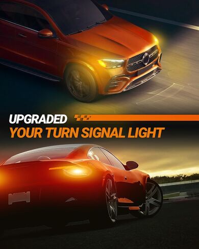 لمبة SEALIGHT 7443 LED لأضواء إشارة الانعطاف، 1200% فائقة السطوع 7440 7441 7444 T20 W21W لمبة إضاءة LED أصفر كهرماني لاستبدال لمبة الإضاءة الجانبية (قطعتان) in Kuwait