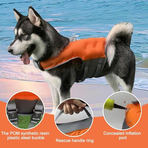 Dog Life Jacket,Dog Inflatable Life Jacket,Adjustable Floating Vest,High Flotation Life Jacket,Dog Floating Vest for Swimming Boating (Pink, Small) in Saudi Arabia
