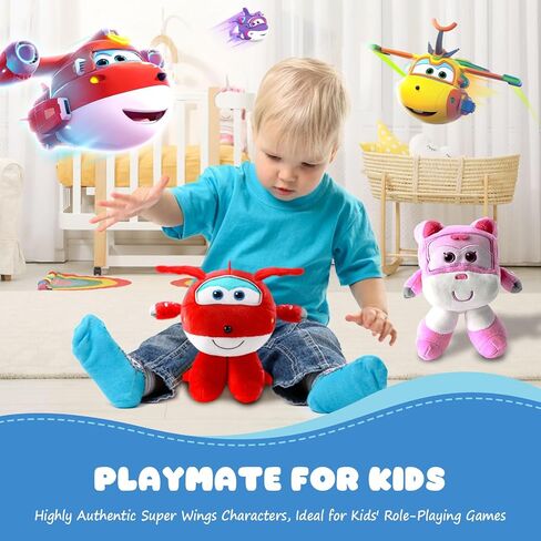 Super Wings 7" Dizzy Plush, Soft Cuddly Plushies, Premium Plush Toys for Toddlers & Children, Kids Toys for Boys and Girls Ages 0+, Gifts for Christmas, Birthday, Preschool Play, Pink in Saudi Arabia