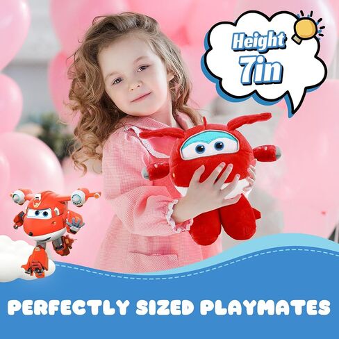 Super Wings 7" Dizzy Plush, Soft Cuddly Plushies, Premium Plush Toys for Toddlers & Children, Kids Toys for Boys and Girls Ages 0+, Gifts for Christmas, Birthday, Preschool Play, Pink in Saudi Arabia