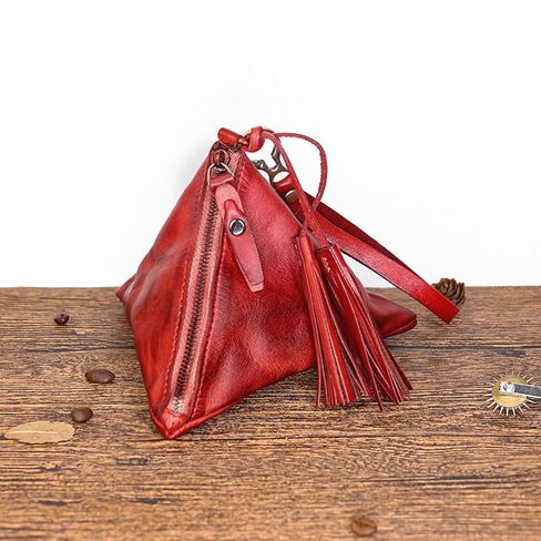Genuine leather - Retro Medieval - Cowhide Purse Coin Purse Coin Pouch Coin Holder Change Purse for Women & Men Wristlet Wallets for Women Keychain Wallet Mini Wallet (Brown) in Saudi Arabia
