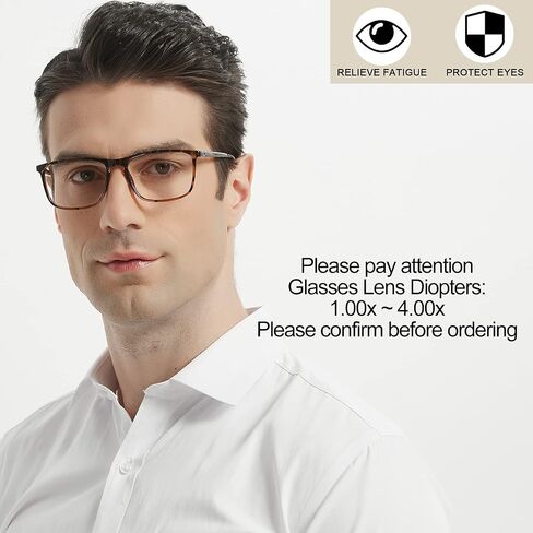 Mens Reading Glasses Stylish Readers Large Lightweight Reader 1.0 1.25 1.5 1.75 2.0 2.25 2.5 2.75 3.0 3.5 4.0 in Saudi Arabia