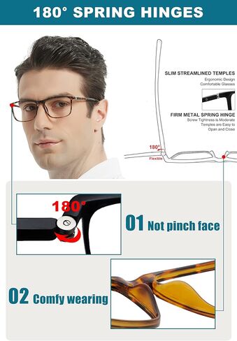 Mens Reading Glasses Stylish Readers Large Lightweight Reader 1.0 1.25 1.5 1.75 2.0 2.25 2.5 2.75 3.0 3.5 4.0 in Saudi Arabia