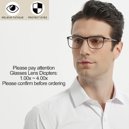 Mens Reading Glasses Stylish Readers Large Lightweight Reader 1.0 1.25 1.5 1.75 2.0 2.25 2.5 2.75 3.0 3.5 4.0 in Saudi Arabia
