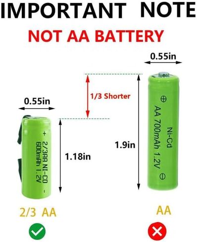 AA Ni-Cd 1.2V 2/3AA 600mAh Rechargeable Battery - 12pcs yellow in Saudi Arabia