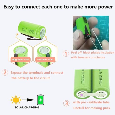 AA Ni-Cd 1.2V 2/3AA 600mAh Rechargeable Battery - 12pcs yellow in Saudi Arabia