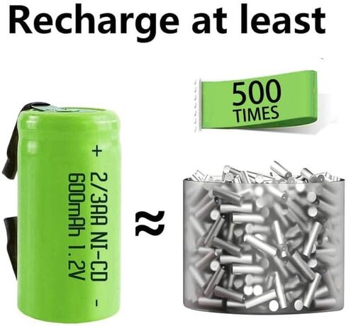 AA Ni-Cd 1.2V 2/3AA 600mAh Rechargeable Battery - 12pcs yellow in Saudi Arabia