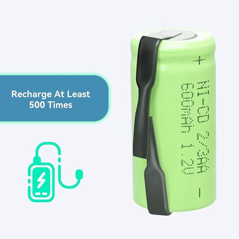 AA Ni-Cd 1.2V 2/3AA 600mAh Rechargeable Battery - 12pcs yellow in Saudi Arabia