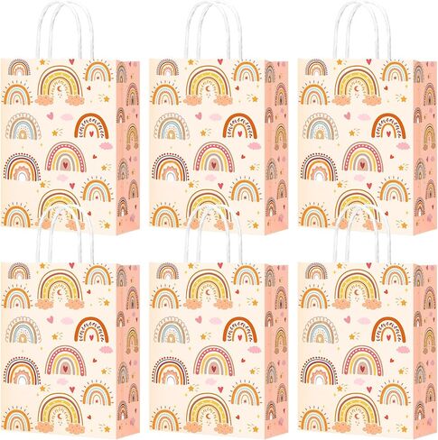 30 Pcs Summer Beach Goodie Bags Summer Gift Bags Beach Treat Paper Bags Summer Pool Beach Snacks Candy Bags with Handle for Hawaii Theme Kids Adults Birthday Baby Shower Favors, 8.3 x 5.9 x 3.1 Inch in Saudi Arabia