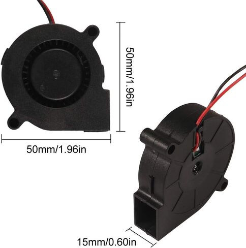 UMLIFE 4PCS 50mm 5015 Blower Fan 12V Fans Blower Turbine Turbo Dual Ball Bearing, 1000mm/39in Cable Brushless Cooling 50mmx15mm 2PIN for 3D Printer Hotend Extruder in Kuwait