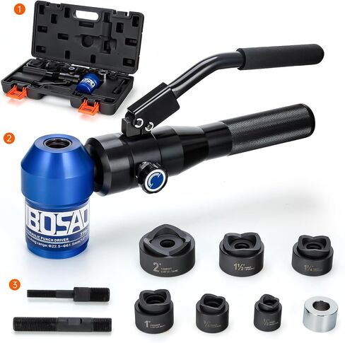IBOSAD Hydraulic Knockout Hole Punch Driver Kit 1/2 to 2 inch Electrical Conduit Hole Cutter Set KO Tool Kit Metal Sheet Puncher in Saudi Arabia